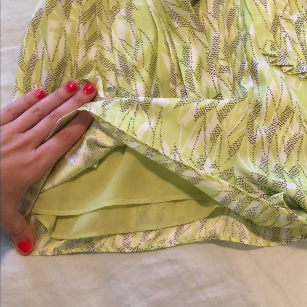 Bcbgeneration Lime Printed Pleated Layer Shorts - image 4